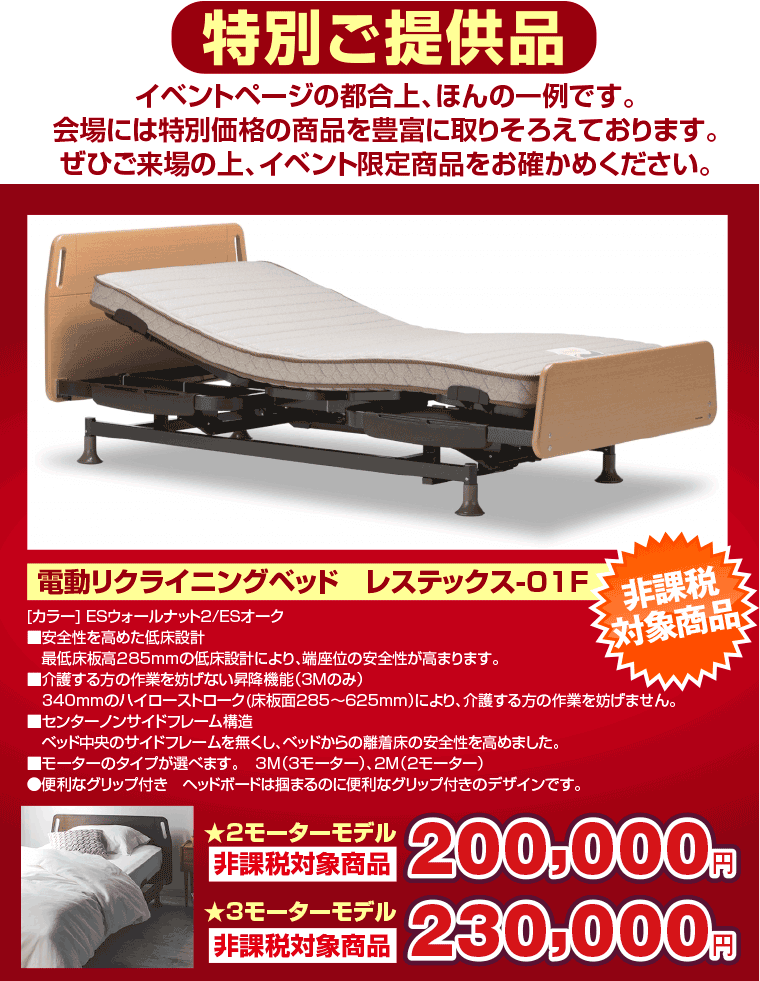 電動リクライニングベッド　レステックス-01F（非課税対象商品）